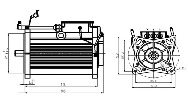 永磁同步電機TZQ180-15KW-144v